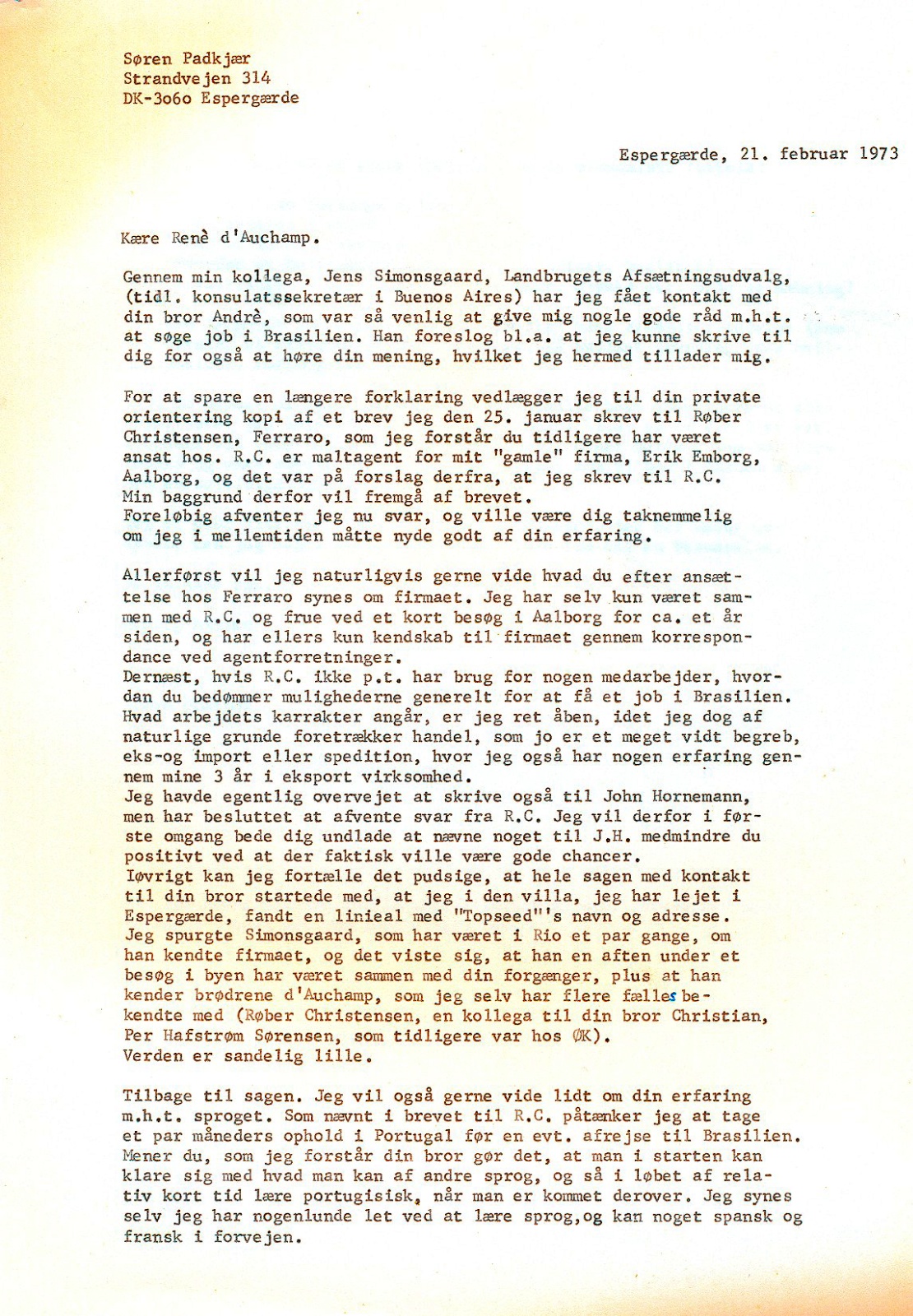 René,  Ambassaden i Rio de Janeiro, side 1