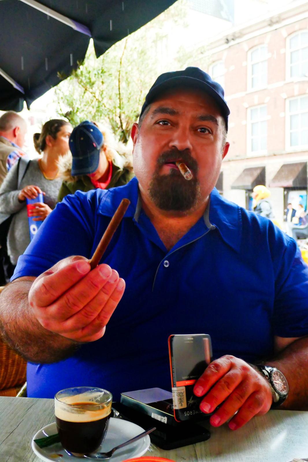 Imad offering me a cigar