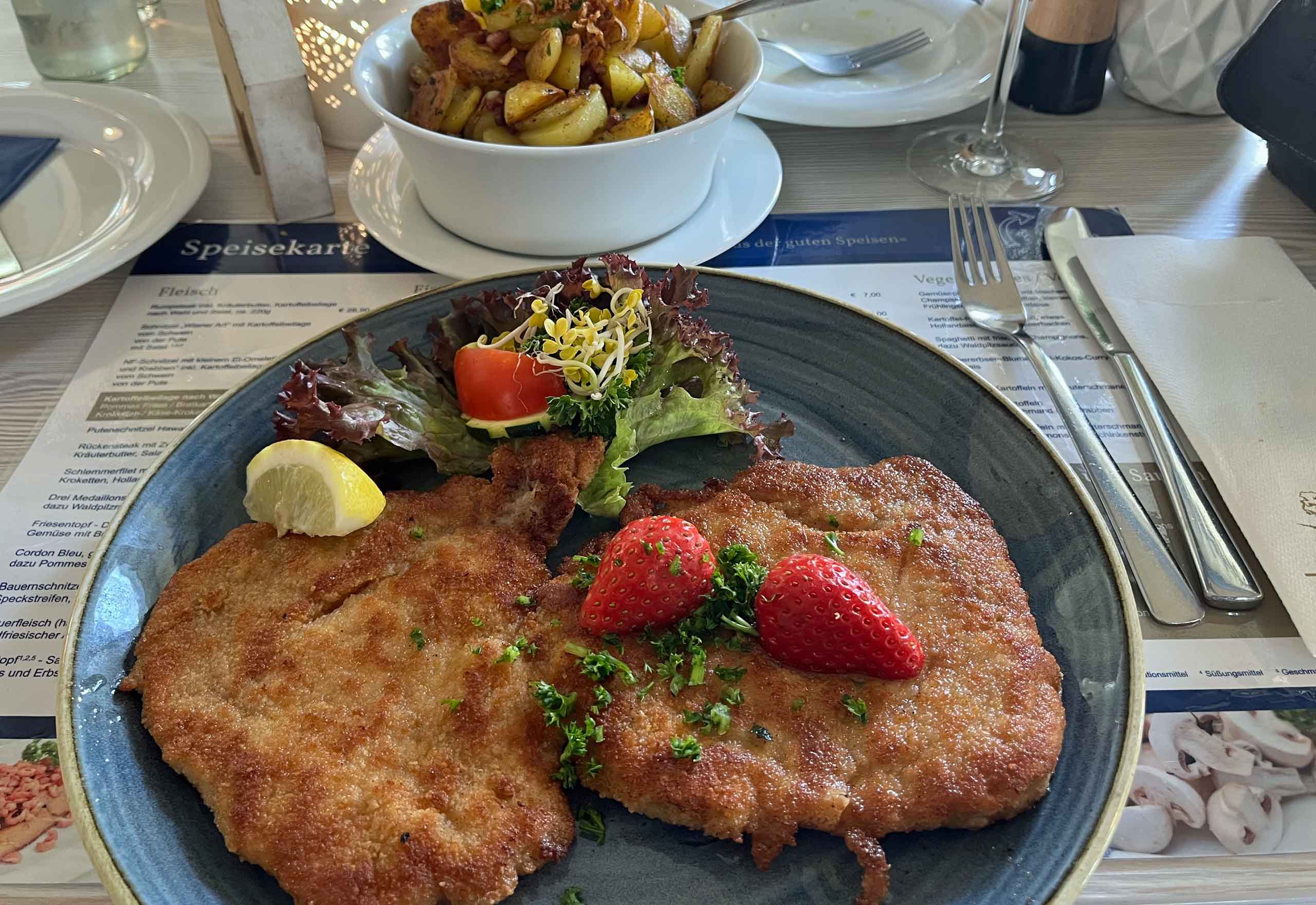 Snitzel med jordbær