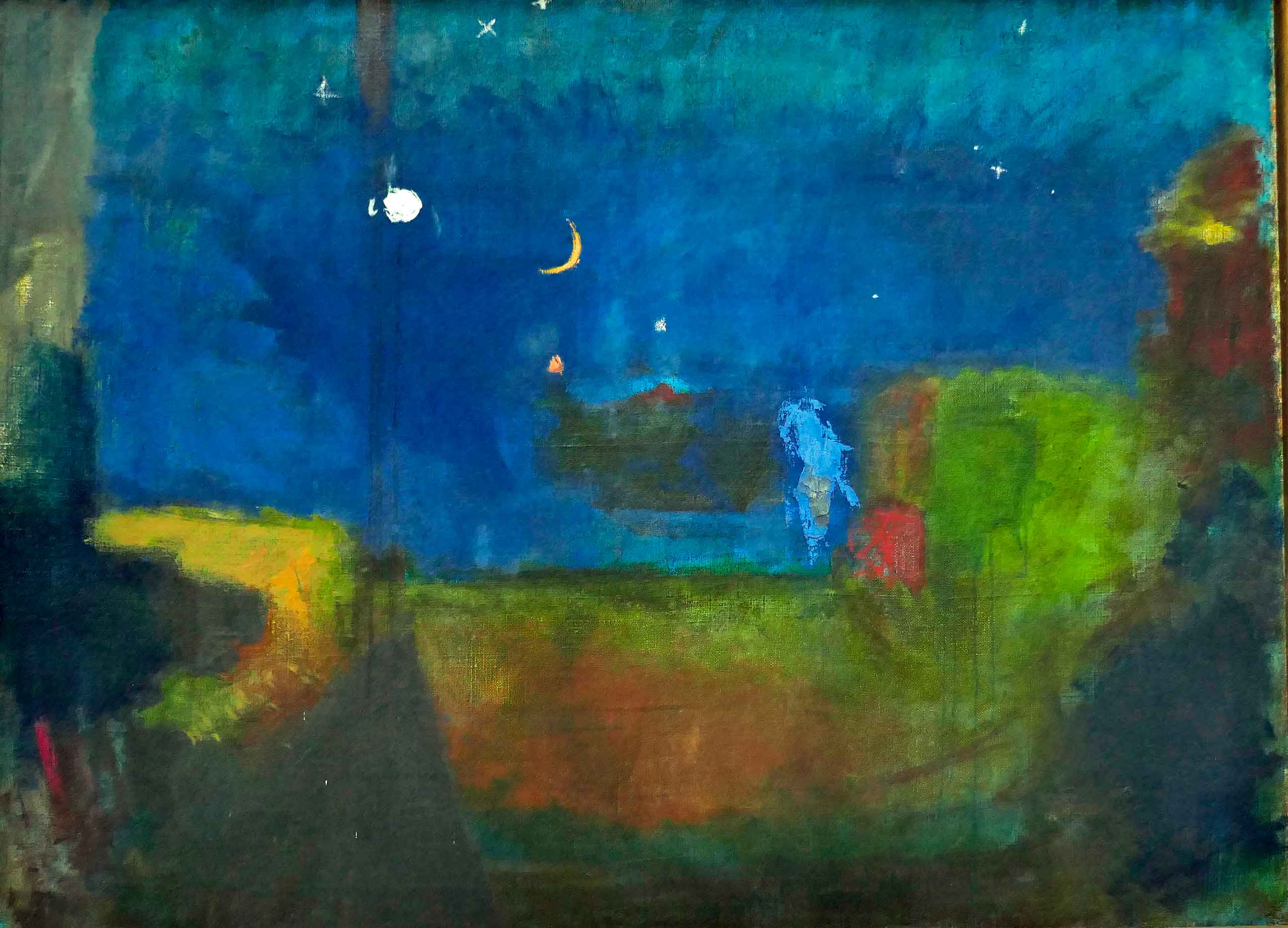 Oluf Høst - Nat ved Havnen 1953